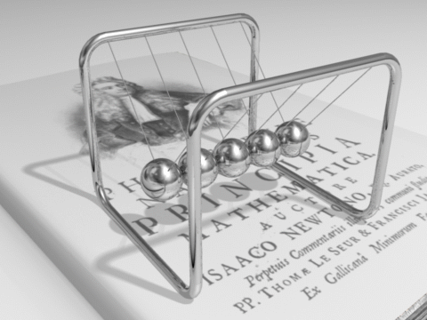 The GIF format can be used to display animation, as in this image of
Newton's Cradle.